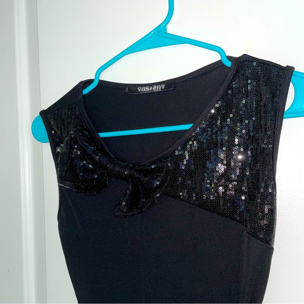 Fas Fas Paris Black Dress With Sequin Accents